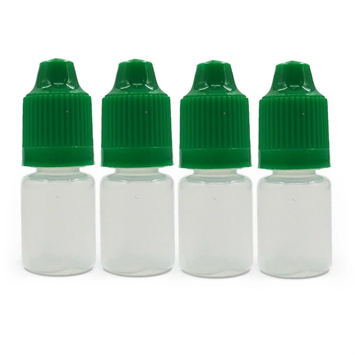 5 ml tomma plastdroppar klara flaskor