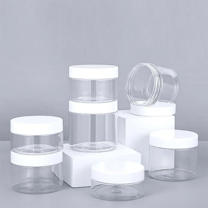 Food Grade Black PET Plastic Jar Cosmetic Jar With Lid