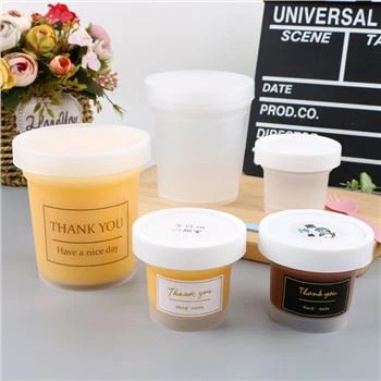 Yoghurt Jelly Plast PP Kopp med lock