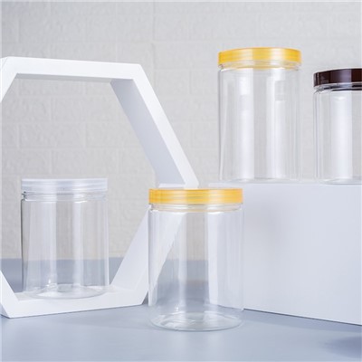 Full storlek Bra kvalitet Pet Plastic Clear Food Jar